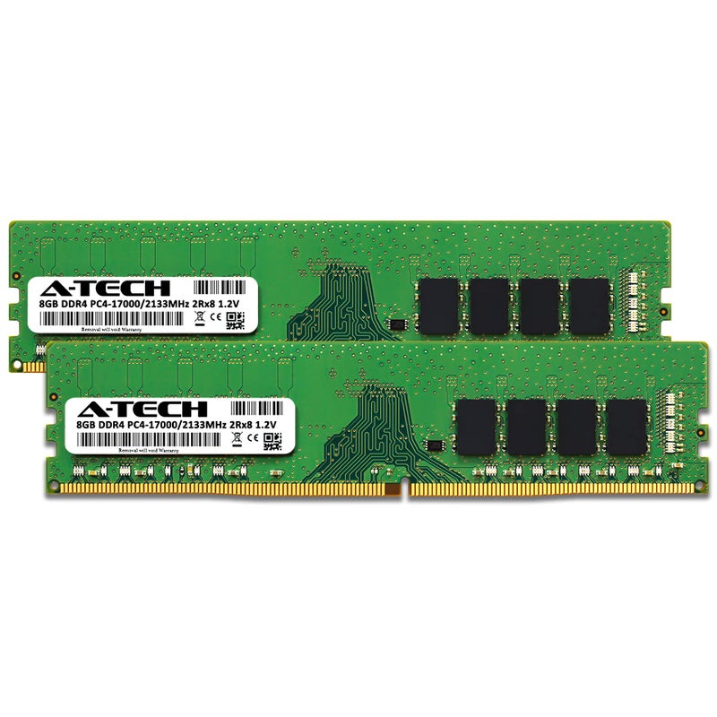 A-Tech 16GB (2x8GB) DDR4 2133MHz DIMM PC4-17000 UDIMM Non-ECC 2Rx8 1.2V CL15 288-Pin Desktop Computer RAM Memory Upgrade Kit - Image 2
